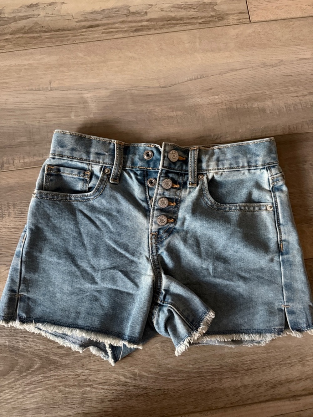 Old Navy Light Blue High-Rise Button-Fly Denim Shorts